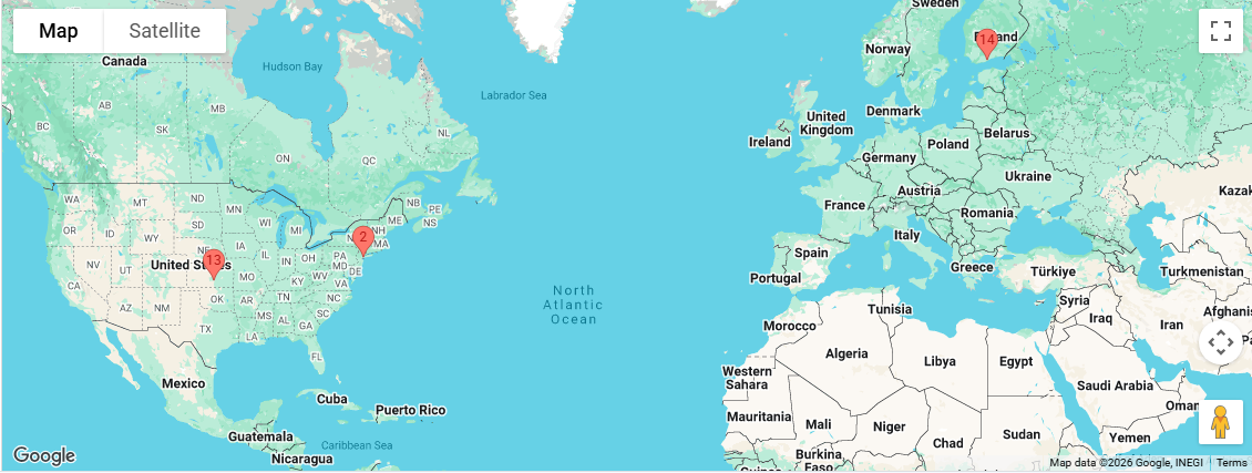 Global Agent Distribution Map